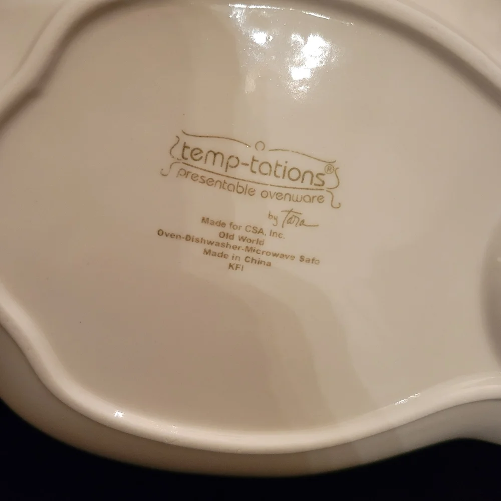 Temptations Presentable Ovenware by Tara. Green Old World Sandwich plate/mug. - Picture 7 of 7